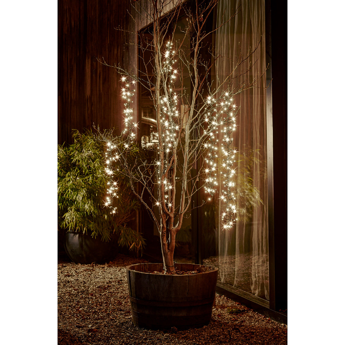 CASCATA 1080 LED LUCE BIANCO CALDO 8 FUNZIONI