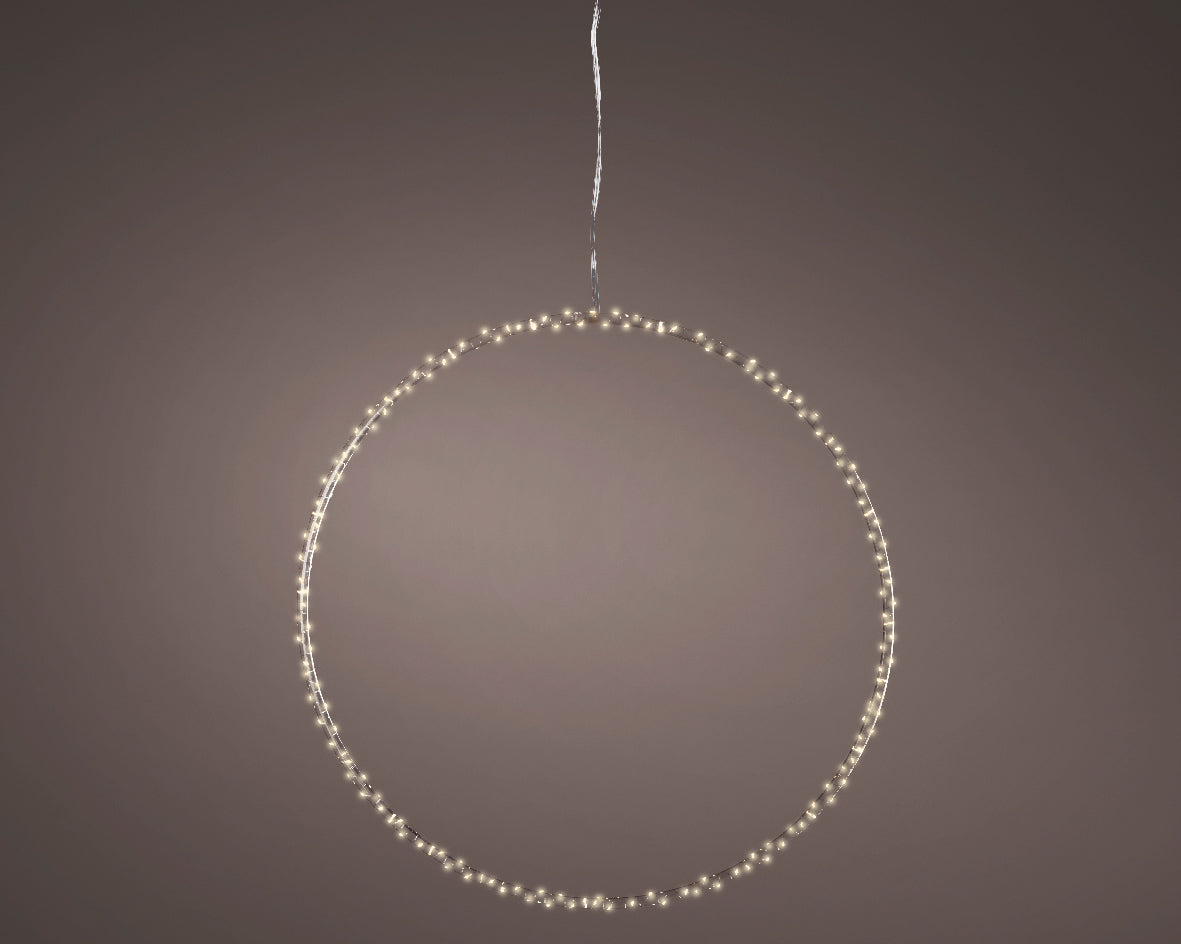 Cornice luminosa 160 LED, diametro 75 cm, luce bianco caldo.