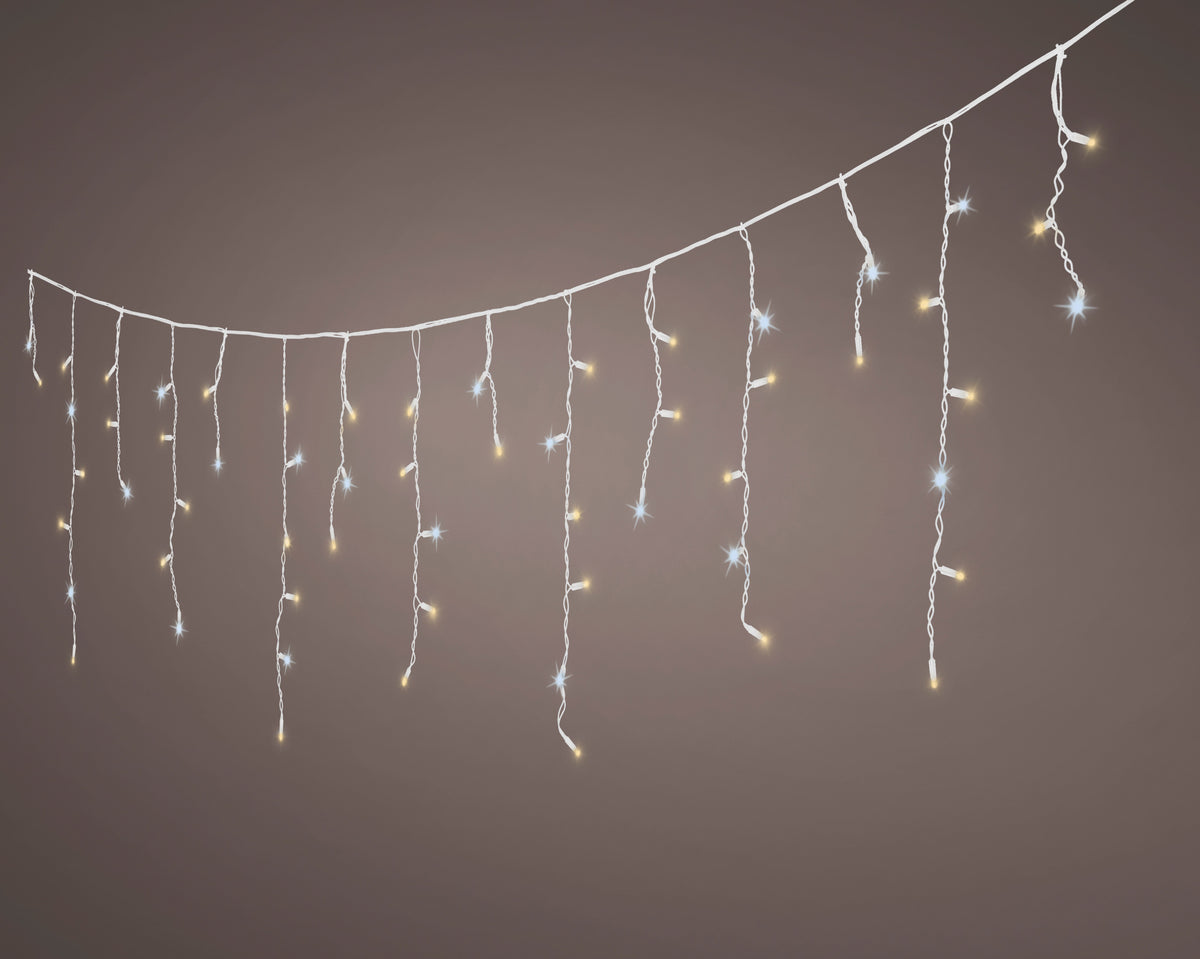 Pro-Lights LED-Eiszapfen-Lichterkette 360 x 60 cm sanftes Gold Peraga Christmas