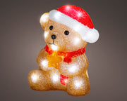Orso LED in acrilico a batteria 13,6 x 16,5 x 21 cm marrone Peraga Christmas