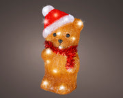 Orso LED in acrilico a batteria 13 x 15,5 x 28 cm marrone Peraga Christmas