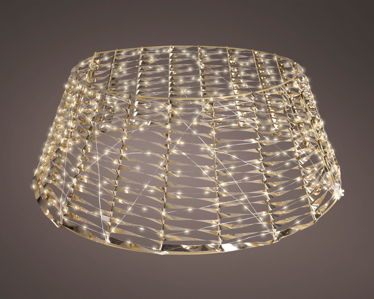 Baumrock Mikro-LED aus PET, D 58 cm, Höhe 28 cm, gold, Peraga Christmas