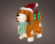 Cane LED in tessuto a batteria 13 x 35 x 35 cm multicolore Peraga Christmas