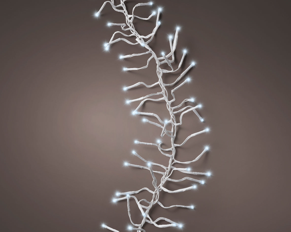 LUCI NATALE GHIRLANDA 768LED BIANCO FREDDO 8 GIOCHI DI LUCE