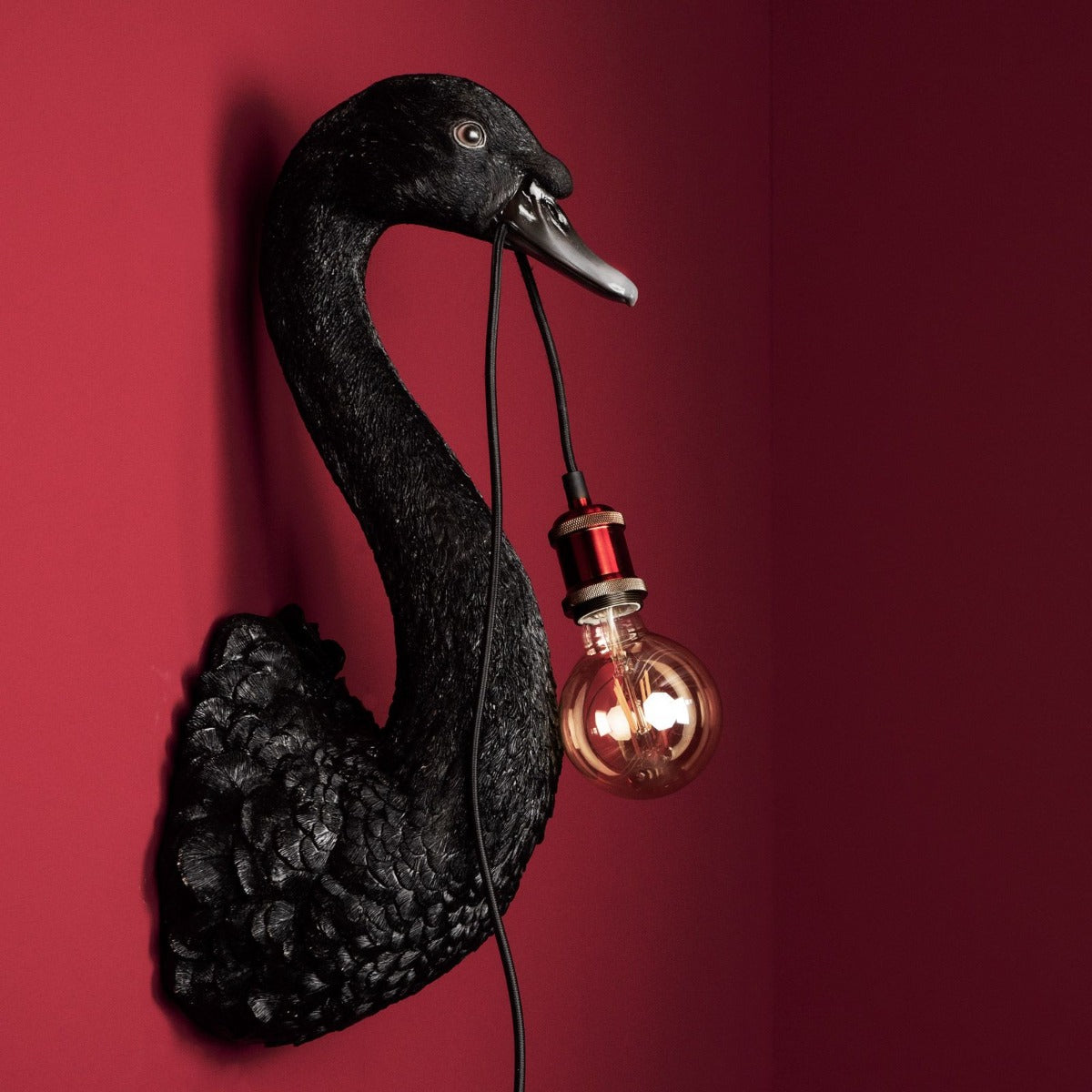 LAMPADA DA MURO CIGNO PETRA 23X23X57,5 NERO