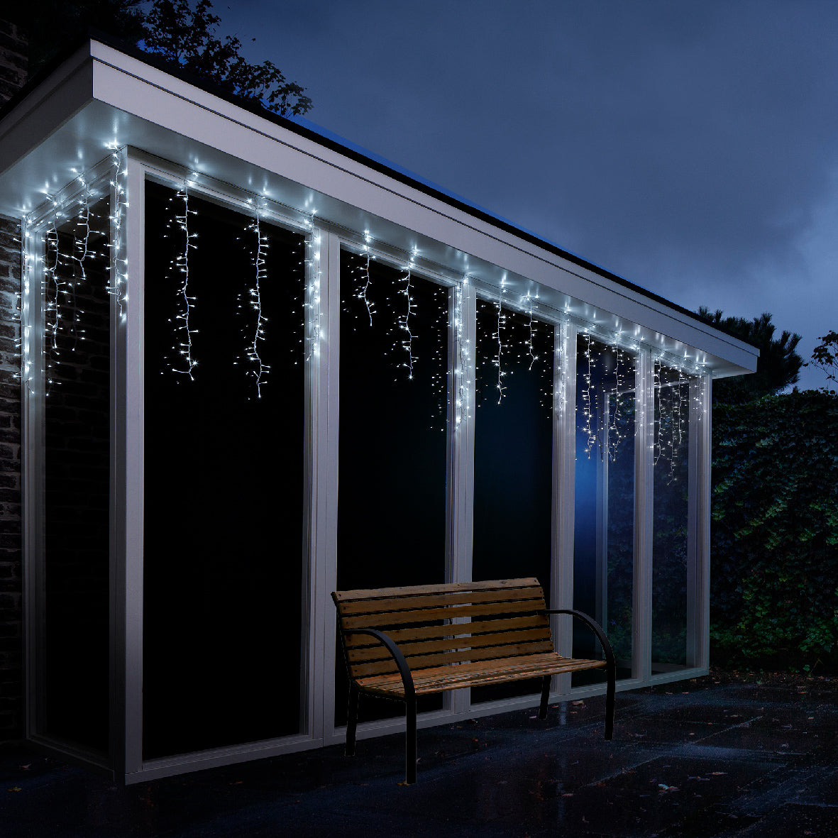 CASCATA 256 LED LUCE BIANCO FREDDO 8 FUNZIONI 375XH60