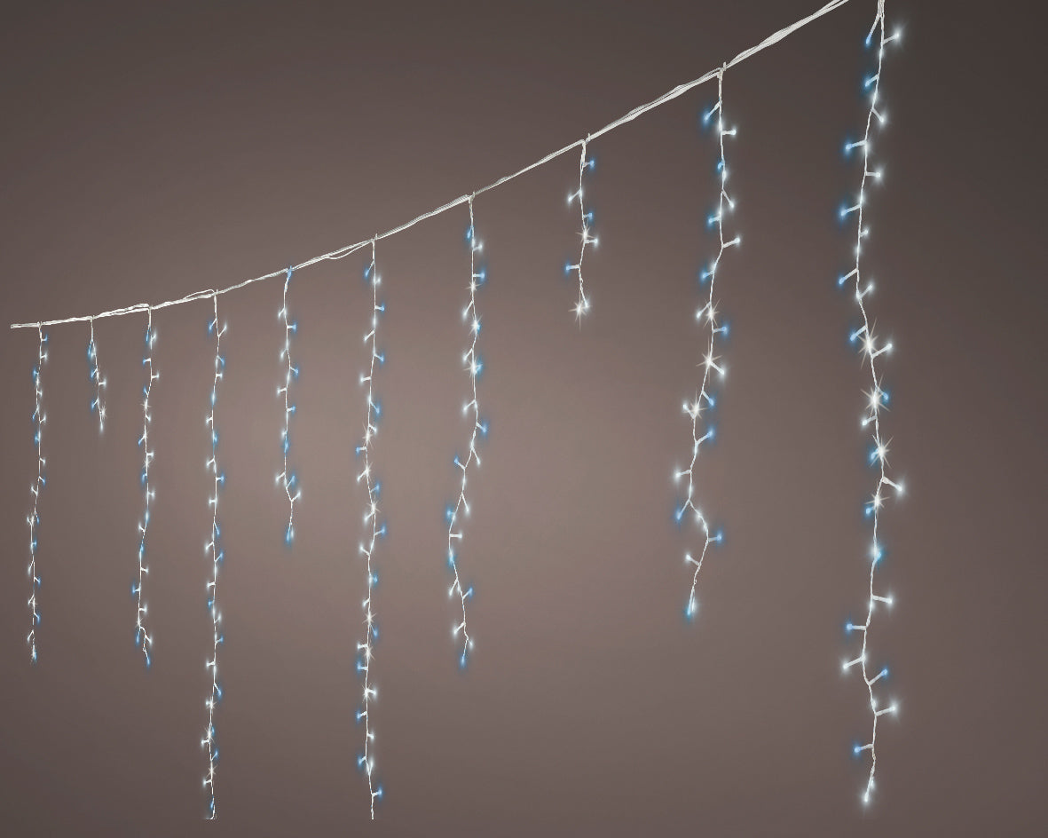 Catena luminosa 708LED, 600 cm, 10 funzioni, luce bianco freddo, filo bianco.