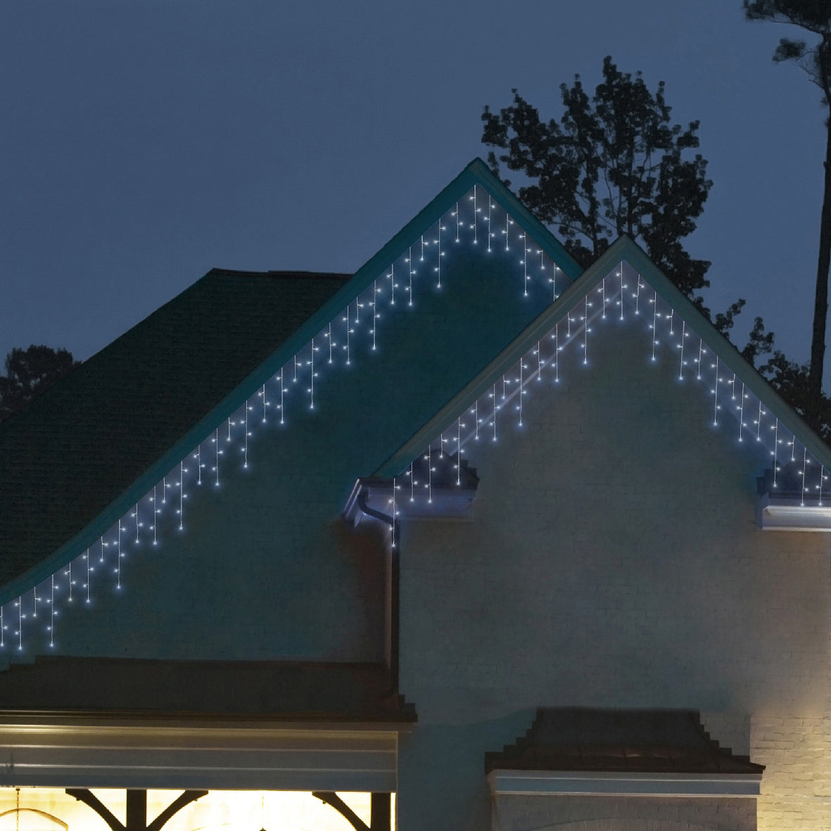 Catena luminosa 708LED, 600 cm, 10 funzioni, luce bianco freddo, filo bianco.