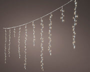 Catena luminosa 708 LED, 600 cm, 10 funzioni e luce bianco caldo, filo bianco.