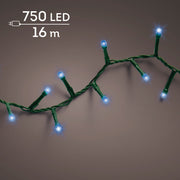 Filo LED compact 750 luci lunghezza 1600 cm verde/blu Peraga Christmas
