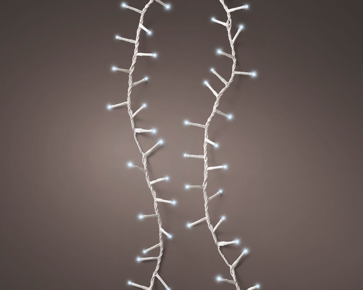 LUCI DI NATALE 1500 LED 3400CM BIANCO FREDDO 8 GIOCHI DI LUCE
