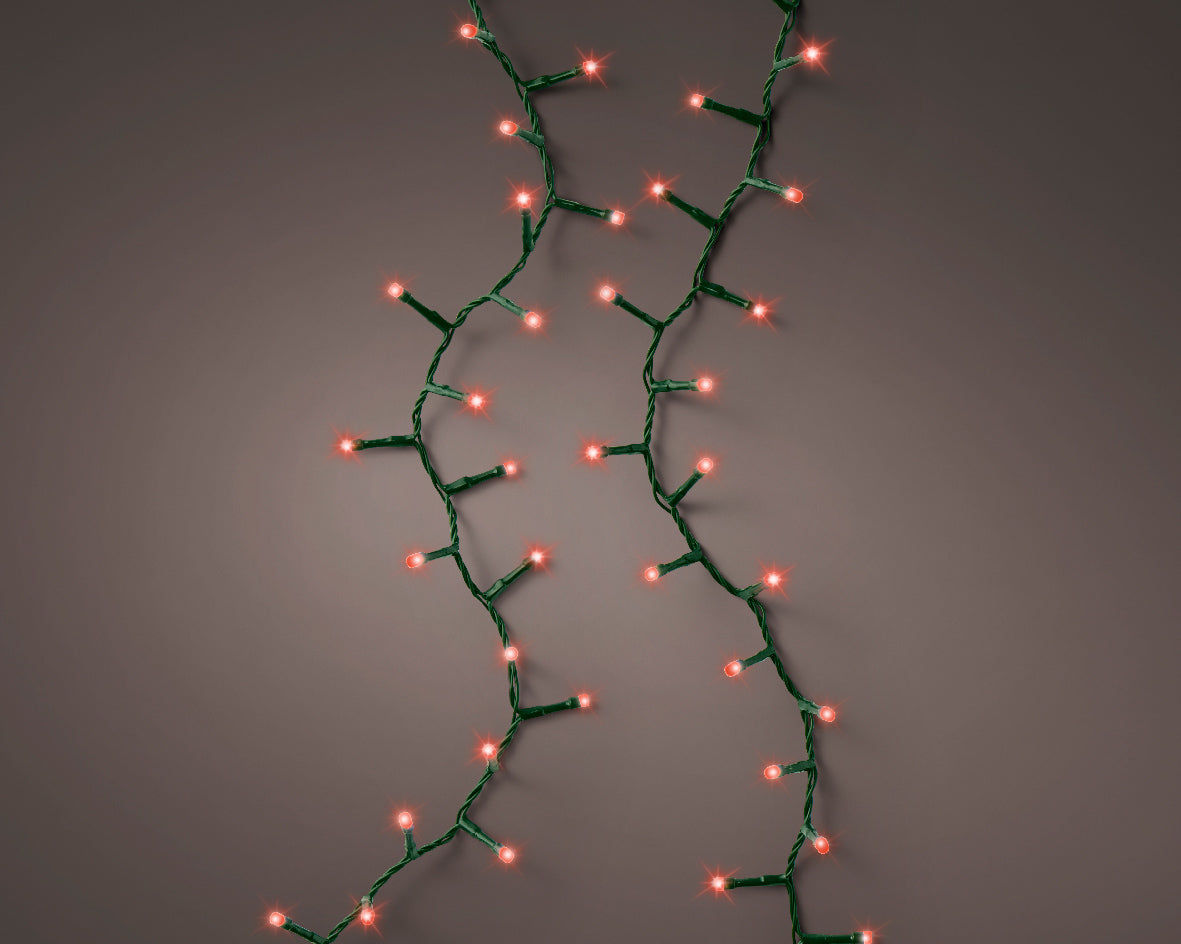 LUCI DI NATALE 1000 LED ROSSO 2250CM 8 GIOCHI DI LUCE