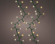 Catena luminosa, 60 metri, 3000 LED con cavo verde e luce bianco caldo.