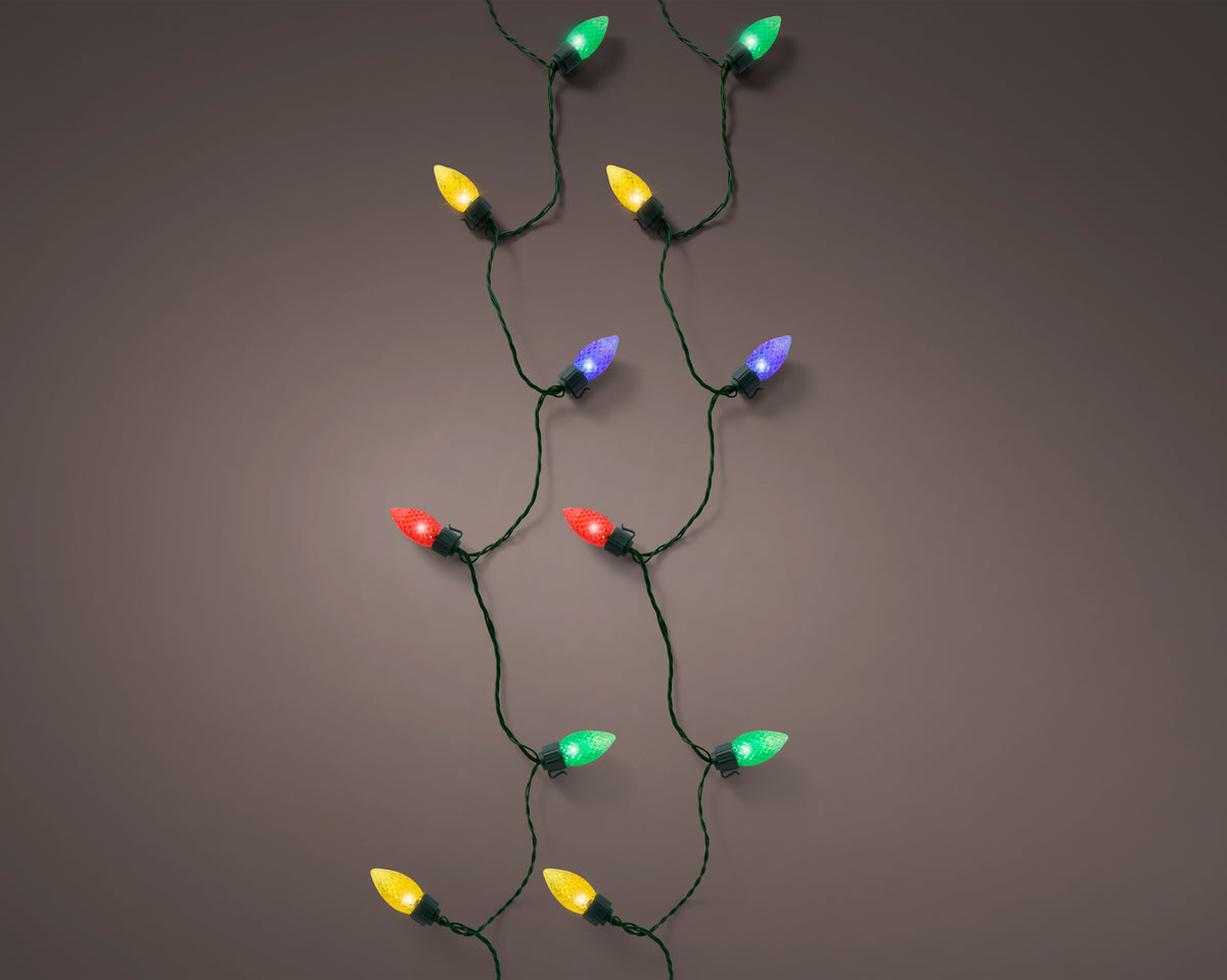 Filo LED vintage XL D 2,5 cm lunghezza 980 cm verde/multicolore Peraga Christmas