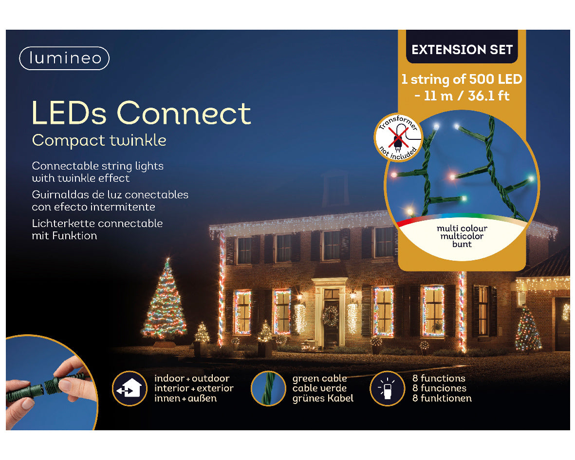ESTENSIONE MULTICOLOR PER LUCI PROLUNGABILI 500LED 1100CM
