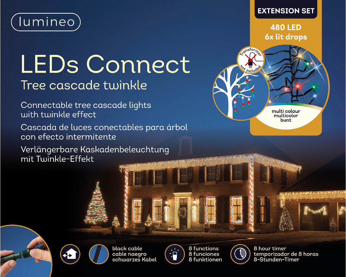 ESTENSIONE CASCATA 480 LED 2MT MULTICOLORE