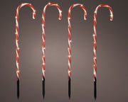 Bastoncino di zucchero luminosi per esterno con pannello solare, 300 cm, 8 giochi di luce, con luce bianco caldo