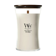 Candela Tonka & Almond Milk clessidra grande 609g Neutri WoodWick