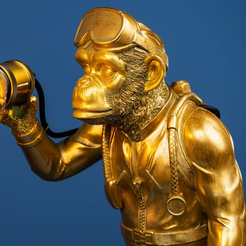 LAMPADA DA TAVOLO SCIMMIA DIVER DAN ORO