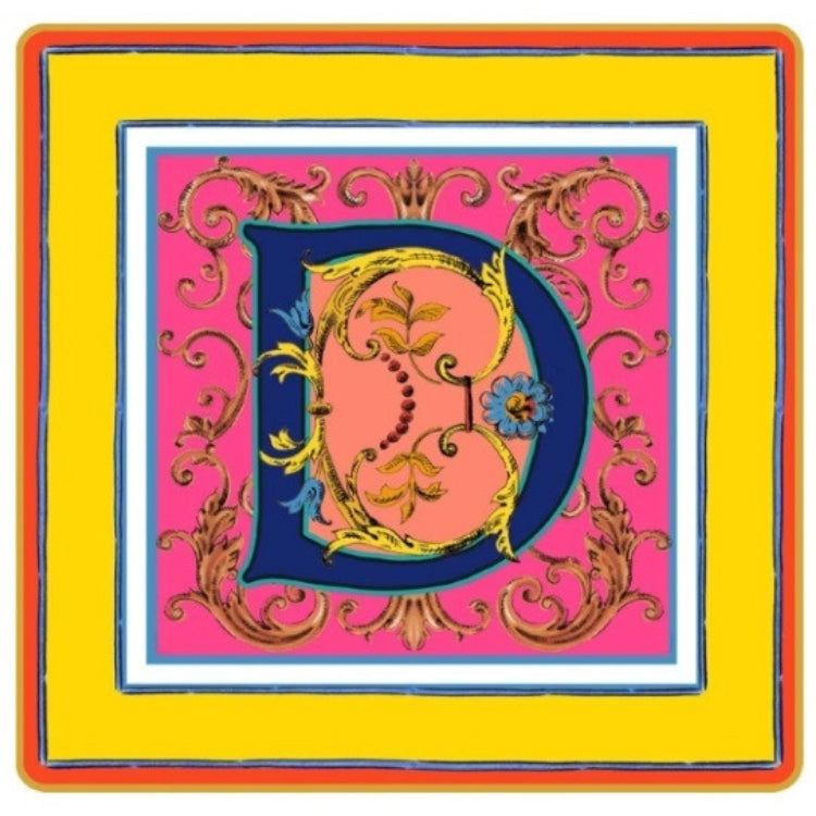 SVUOTATASCHE MINI IN PORCELLANA 15 X 15 CM - ORTIGIA LETTERA D