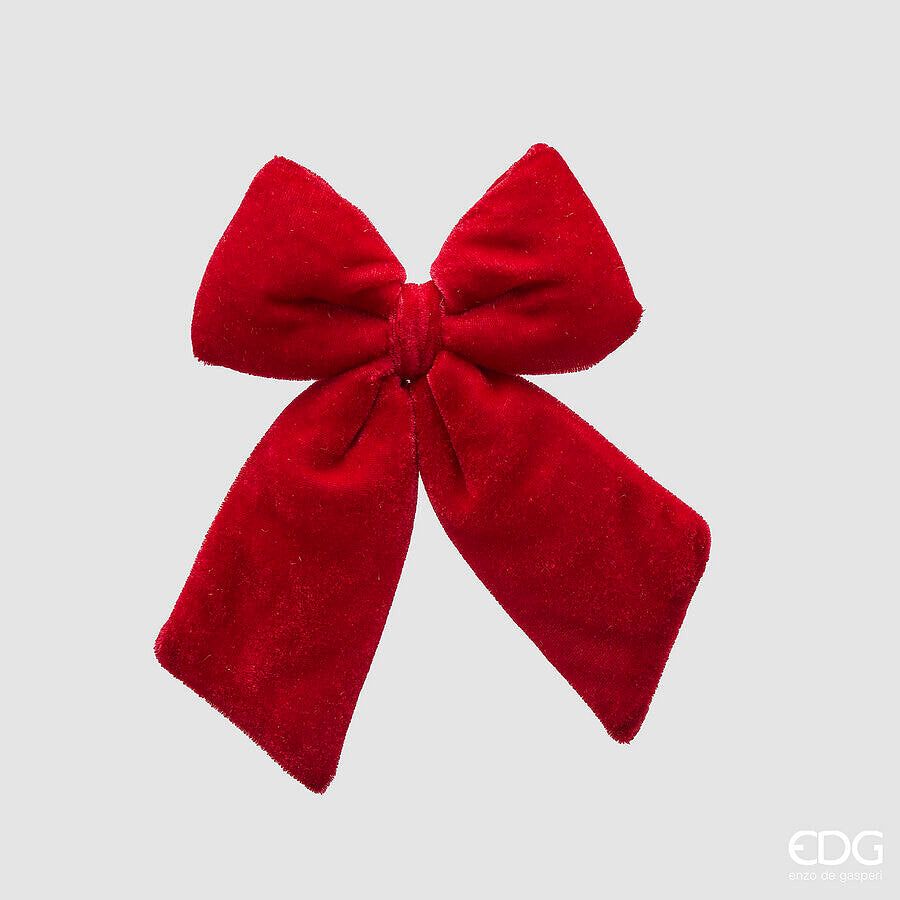 EDG Enzo De Gasperi Fiocco Natale in Velluto H20 cm L15 cm Bordeaux