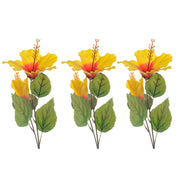 OFFERTA 3 RAMI HIBISCUS 25X71CM GIALLO