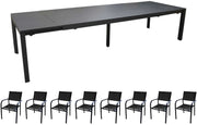 OFFERTA TAVOLO ALLUNGABILE 220/280/340X106 GRAFITE ELENA II +8 POLTRONE DUCA