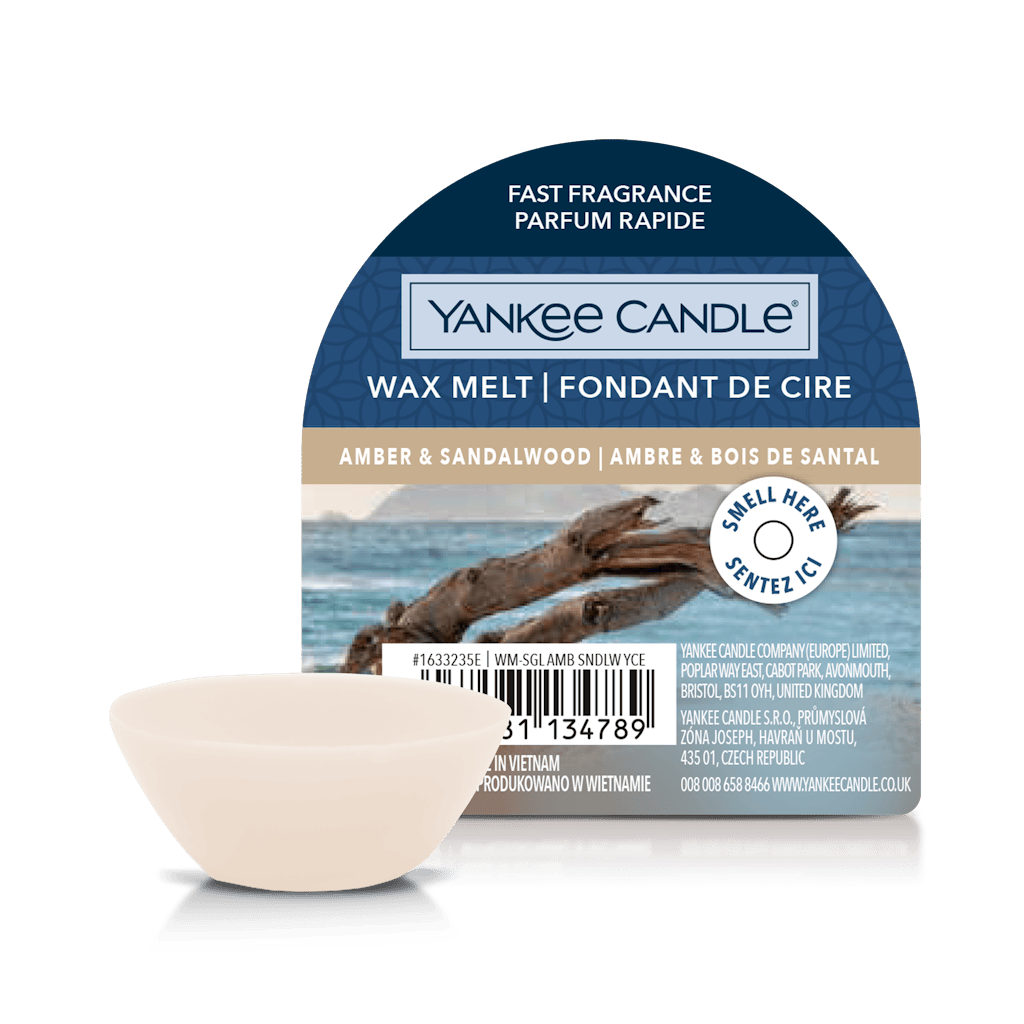 Cera da Fondere Amber & Sandalwood 5.6cm x 1.5cm 22g Marrone Yankee Candle