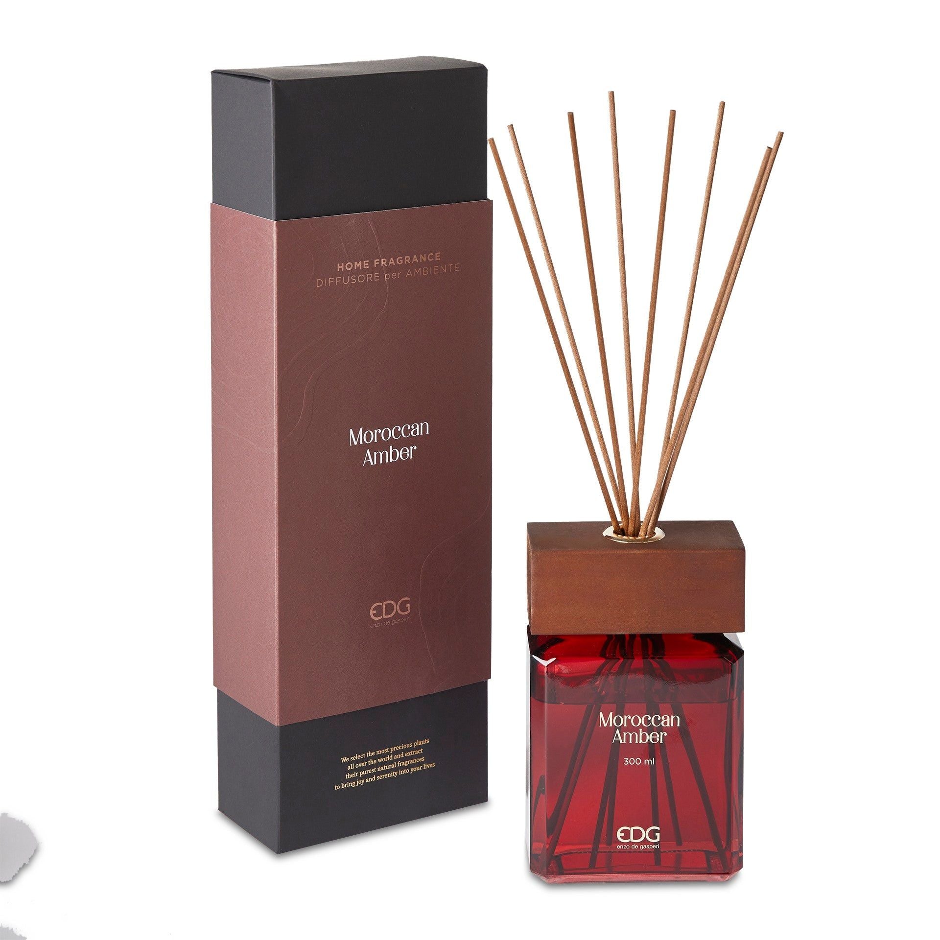 EDG Profumatore ambiente bottiglia tappo legno 300 ml Moroccan Amber