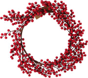 Corona decorativa con bacche rosse, 50 cm