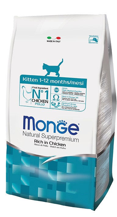 MONGE CIBO SECCO GATTO CROCCANTINI KITTEN (CUCCIOLI 1-12 MESI) 1,5 KG