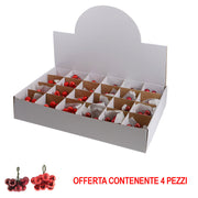 OFFERTA 4 GRAPPOLI 2CM ROSSO DECORAZIONE NATALIZIA