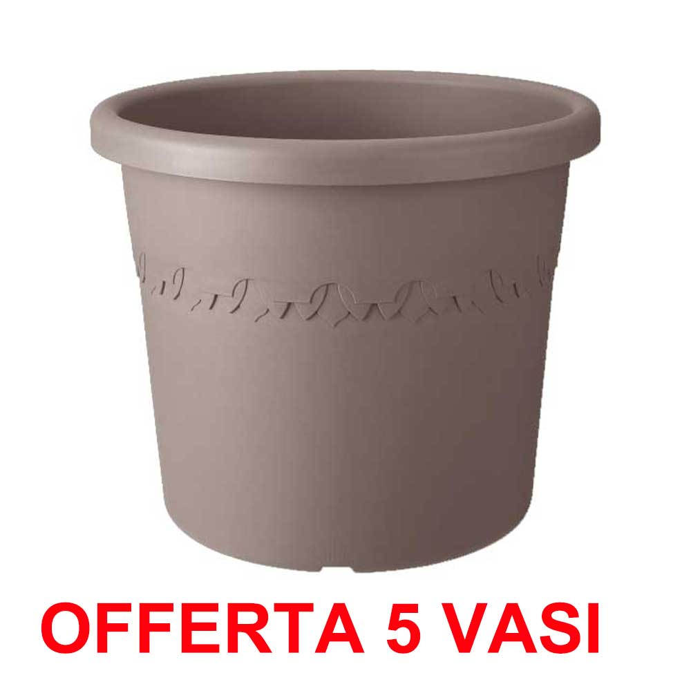 OFFERTA 5 VASO ALGARVE CILINDRO WHEELS 48CM TERRA