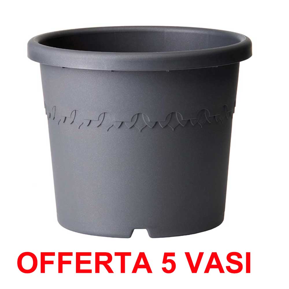OFFERTA 5 VASO ALGARVE CILINDRO WHEELS 48CM ANTHRACITE