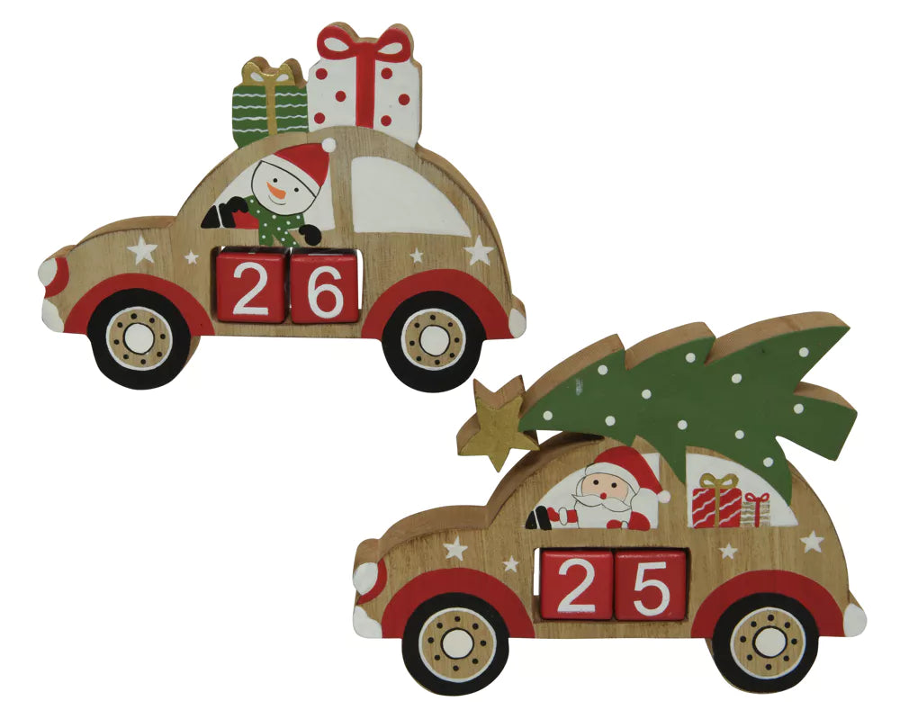 CALENDARIO AVVENTO AUTO H13,5CM MODELLO ASSORTITO