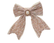 Fiocco decorativo con clip e strass 2,5 x 11 x 14 cm rosa Peraga Christmas