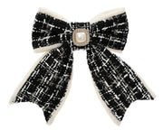 Fiocco decorativo con clip e strass 2,5 x 11 x 14 cm nero Peraga Christmas