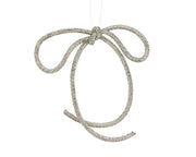 Pendente fiocco con perline 23,5 x 17 x 0,5 cm argento Peraga Christmas