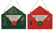 Pendente lettera in compensato con stampa cane 20 x 1 x 19 cm colori modello assortito Peraga Christmas