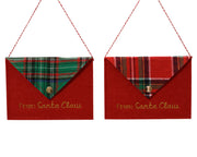 Pendente lettera in feltro fantasia quadretti 17 x 0,9 x 12,5 cm colori modello assortito Peraga Christmas