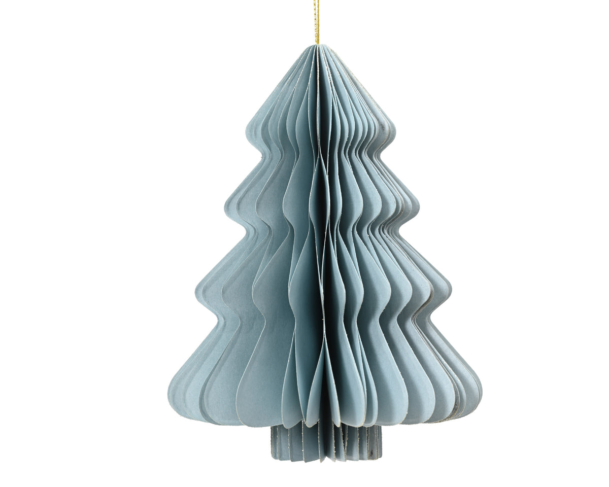 Albero in carta FSC a 40 strati D 30 cm altezza 40 cm azzurro polvere Peraga Christmas