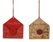 Pendente lettera in compensato con francobollo 7,5 x 8 cm colori modello assortito Peraga Christmas