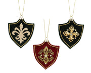 Pendente stemma in velluto 9 x 9,5 cm colori modello assortito Peraga Christmas