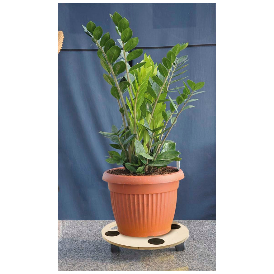 SOTTOVASO CON RUOTE IN LEGNO MULTISTRATO 38CM