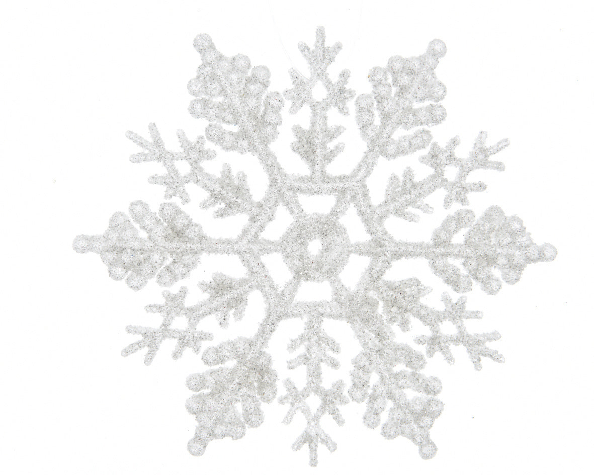 DECORAZIONE APPENDIBILE 12 FIOCCHI DI NEVE BIANCO 12CM