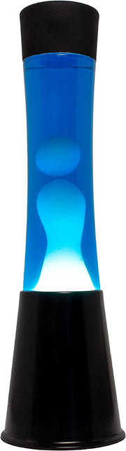LAMPADA LAVA LAMP BLU CON BASE NERA H39,5CM
