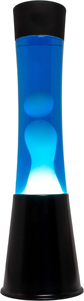 LAMPADA LAVA LAMP BLU CON BASE NERA H39,5CM