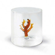 BICCHIERE DA ACQUA CORALLO AMBRA IN VETRO SOFFIATO