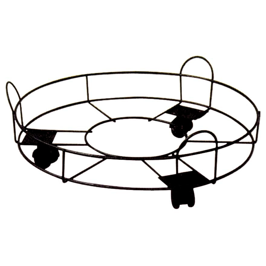 SOTTOVASO CON RUOTE IN ACCIAIO NERO 30CM