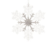 Pendente fiocco di neve glitter D 32 cm trasparente/argento Peraga Christmas